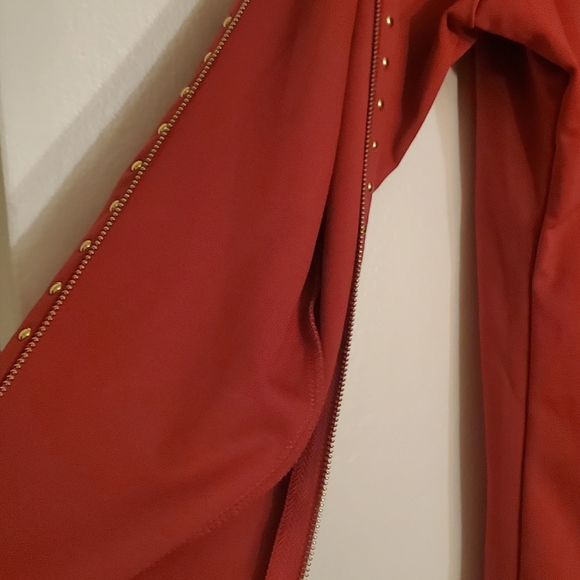 K. Jordan XL burnt orange studded blouse with zip sleeves - Picture 2 of 5